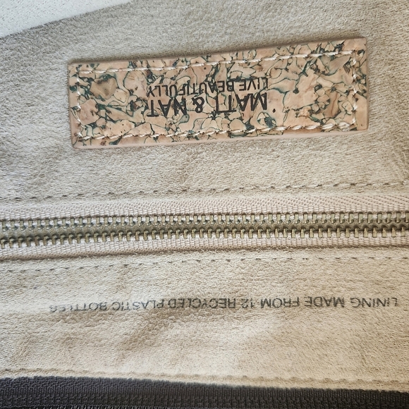 Matt&Nat Black Vegan Large Enveloppe Clutch Zipper Trim Shoulder Satchel handBag - Picture 12 of 15